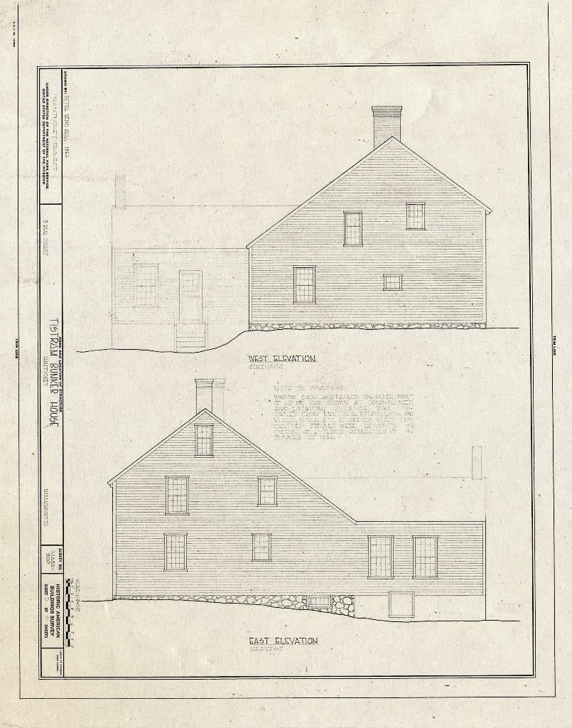Blueprint HABS Mass,10-NANT,24- (Sheet 3 of 6) - Tristram Bunker House, 3 Bear Street, Nantucket, Nantucket County, MA