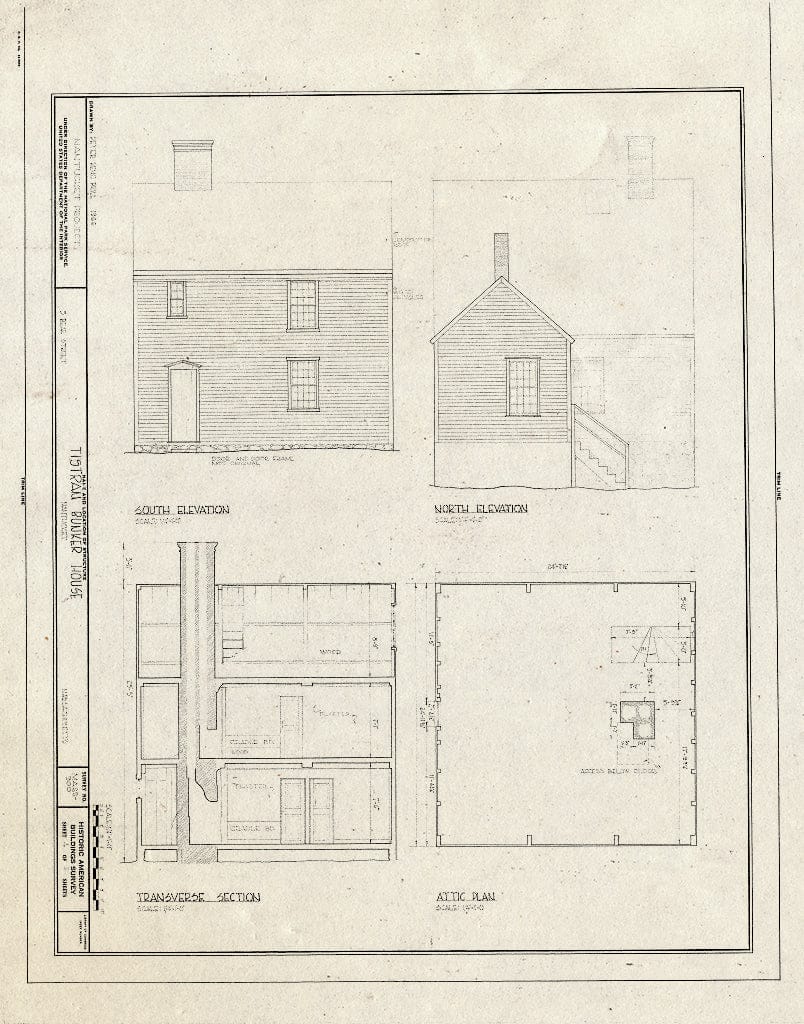Blueprint HABS Mass,10-NANT,24- (Sheet 4 of 6) - Tristram Bunker House, 3 Bear Street, Nantucket, Nantucket County, MA