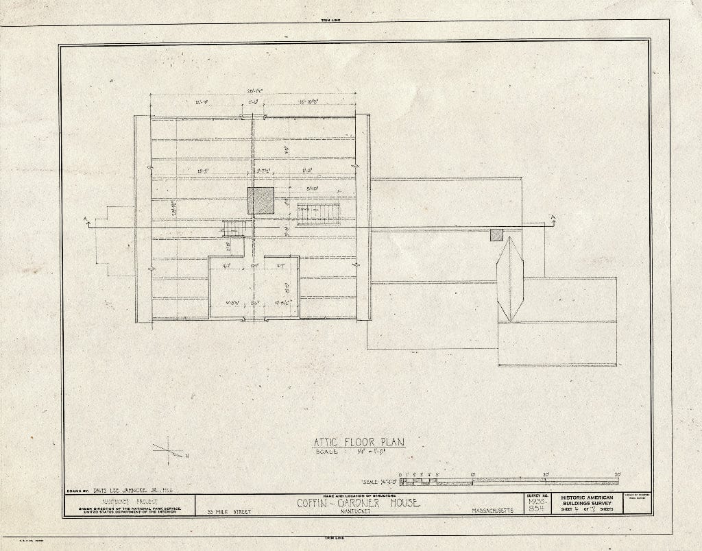 Blueprint HABS Mass,10-NANT,19- (Sheet 4 of 12) - Coffin-Gardner House, 33 Milk Street, Nantucket, Nantucket County, MA