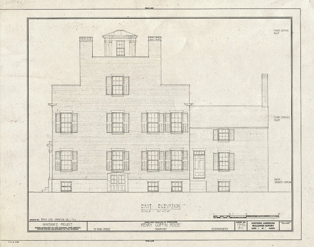 Blueprint HABS Mass,10-NANT,13- (Sheet 8 of 11) - Henry Coffin House, 75 Main Street, Nantucket, Nantucket County, MA