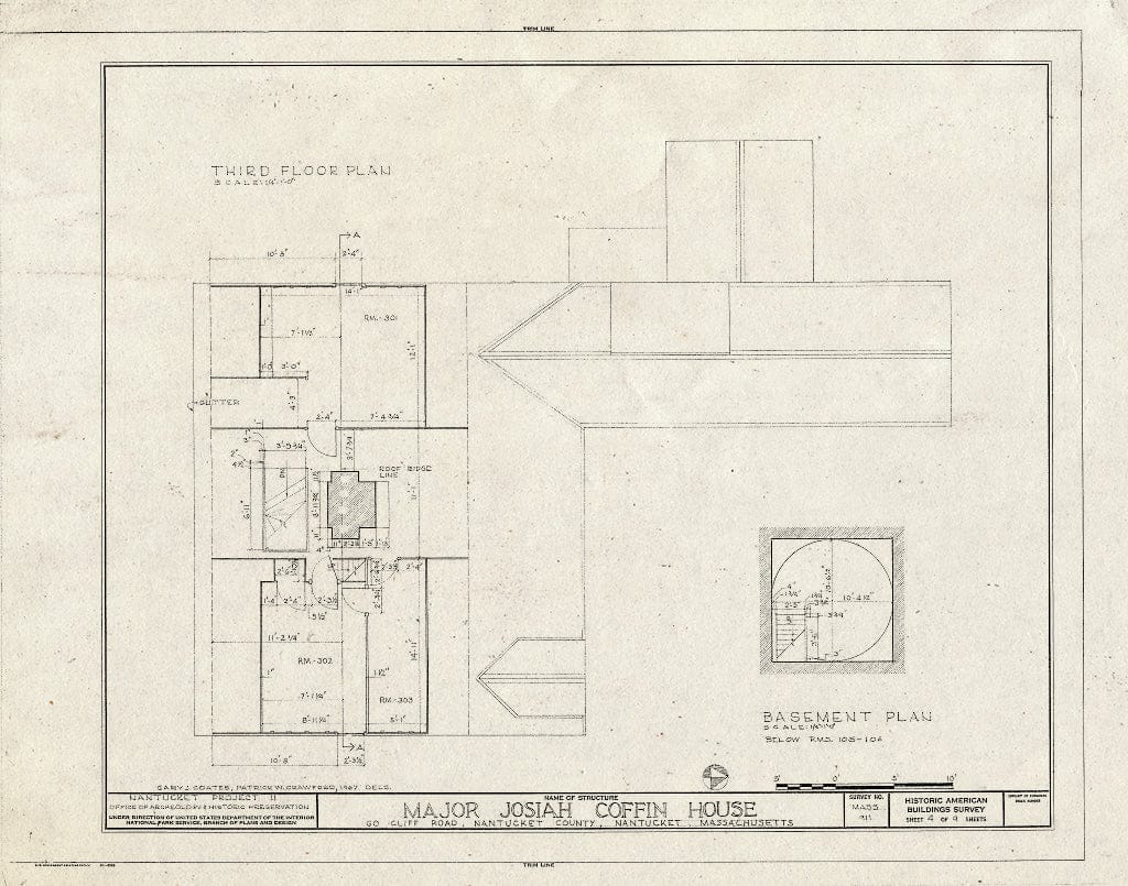 Blueprint HABS Mass,10-NANT,33- (Sheet 4 of 9) - Major Josiah Coffin House, 60 Cliff Road, Nantucket, Nantucket County, MA