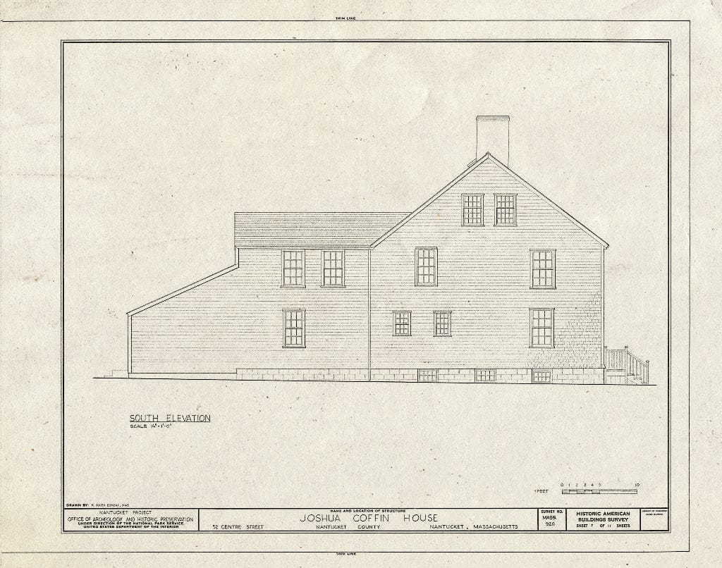 Blueprint HABS Mass,10-NANT,72- (Sheet 7 of 11) - Joshua Coffin House, 52 Centre Street, Nantucket, Nantucket County, MA