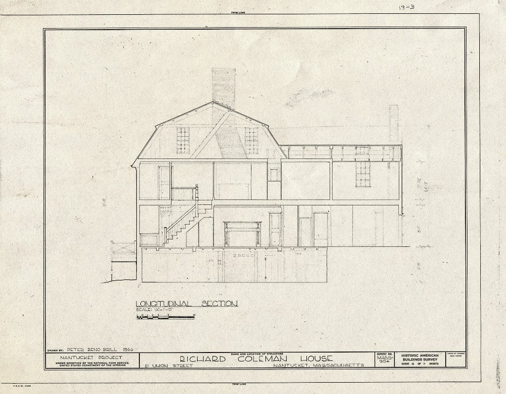 Blueprint HABS Mass,10-NANT,76G- (Sheet 8 of 9) - Richard Coleman House, 21 Union Street, Nantucket, Nantucket County, MA