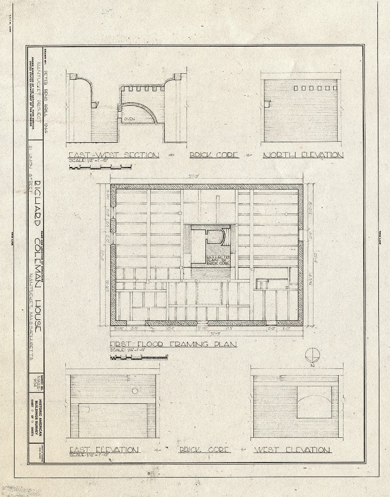 Blueprint HABS Mass,10-NANT,76G- (Sheet 9 of 9) - Richard Coleman House, 21 Union Street, Nantucket, Nantucket County, MA