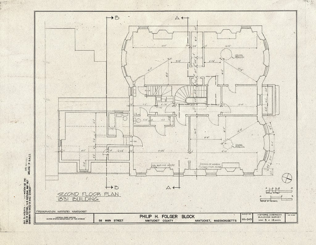 Blueprint HABS Mass,10-NANT,61- (Sheet 5 of 14) - Philip H. Folger Block, 56 & 58 Main Street, Nantucket, Nantucket County, MA