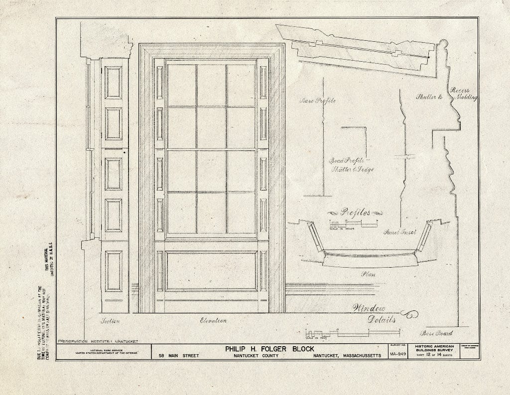 Blueprint HABS Mass,10-NANT,61- (Sheet 12 of 14) - Philip H. Folger Block, 56 & 58 Main Street, Nantucket, Nantucket County, MA