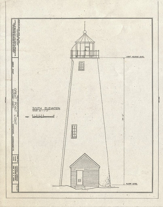 Blueprint HABS Mass,10-NANT,73- (Sheet 4 of 6) - Great Point Lighthouse, Great Point, Nantucket, Nantucket County, MA