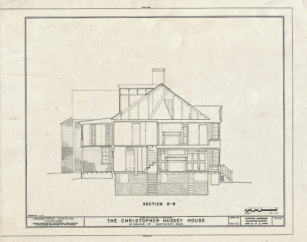 Blueprint HABS Mass,10-NANT,81- (Sheet 8 of 8) - Christopher Hussey House, 12 Orange Street, Nantucket, Nantucket County, MA