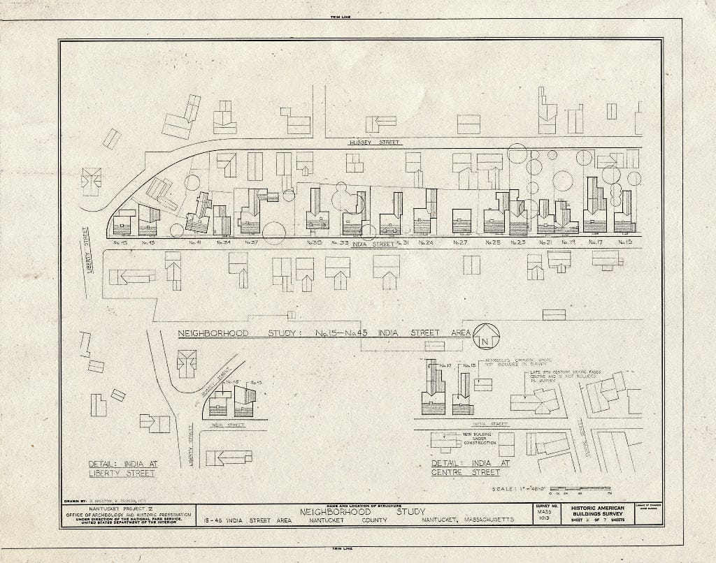 Blueprint HABS Mass,10-NANT,75- (Sheet 2 of 7) - India Street Neighborhood Study, 15-45 India Street, Nantucket, Nantucket County, MA