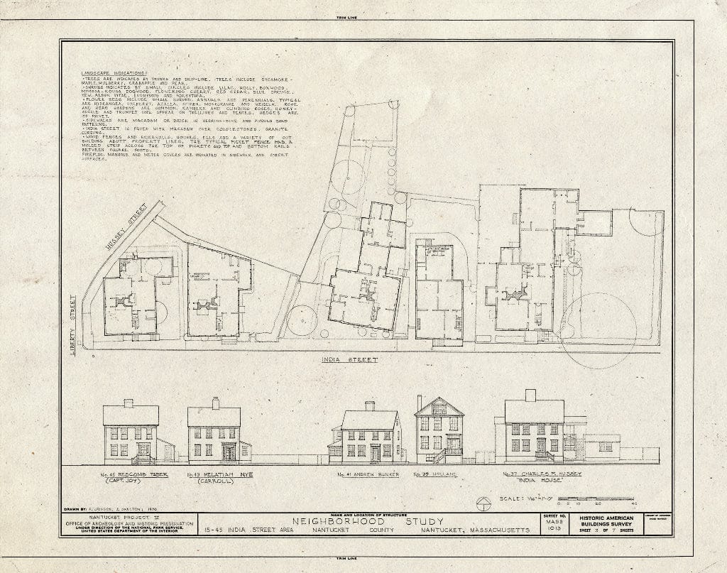 Blueprint HABS Mass,10-NANT,75- (Sheet 3 of 7) - India Street Neighborhood Study, 15-45 India Street, Nantucket, Nantucket County, MA