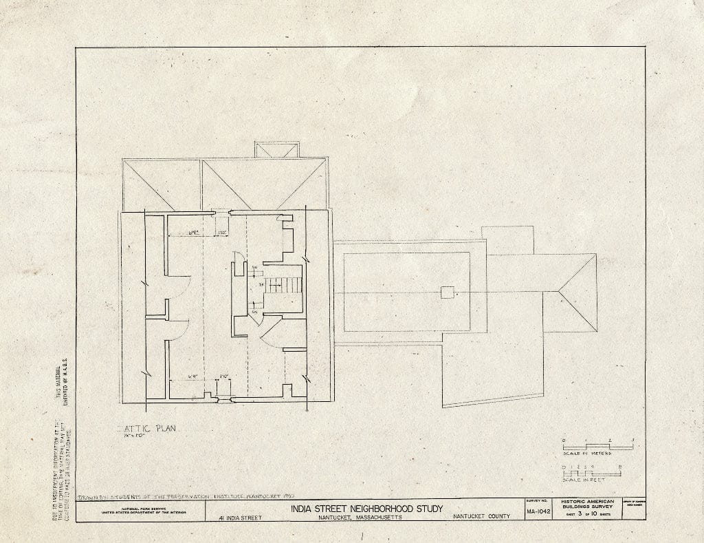 Blueprint HABS Mass,10-NANT,75C- (Sheet 3 of 10) - Andrew Bunker House, 41 India Street, Nantucket, Nantucket County, MA