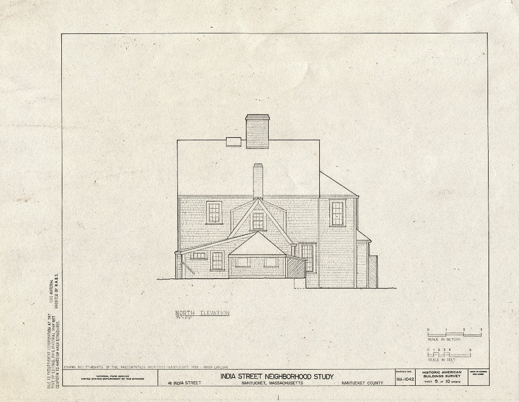 Blueprint HABS Mass,10-NANT,75C- (Sheet 5 of 10) - Andrew Bunker House, 41 India Street, Nantucket, Nantucket County, MA