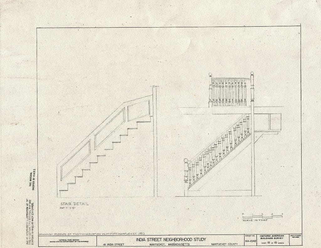 Blueprint HABS Mass,10-NANT,75C- (Sheet 10 of 10) - Andrew Bunker House, 41 India Street, Nantucket, Nantucket County, MA