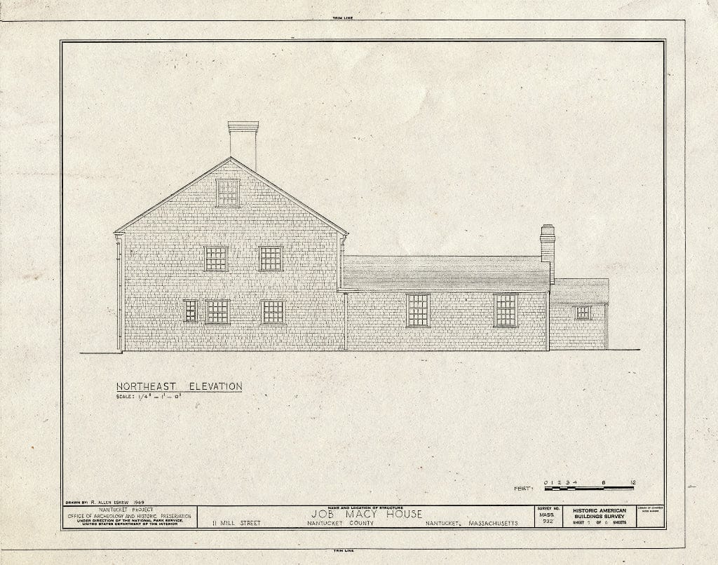 Blueprint HABS Mass,10-NANT,51- (Sheet 5 of 8) - Job Macy House, 11 Mill Street, Nantucket, Nantucket County, MA