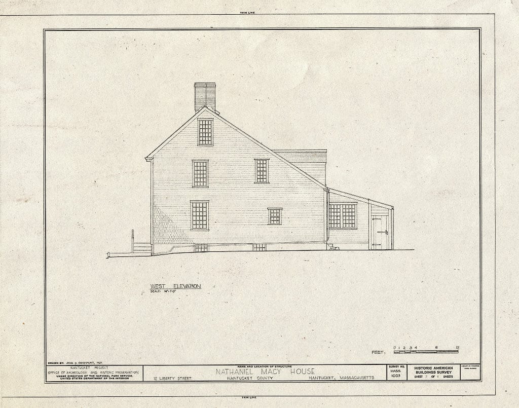 Blueprint HABS Mass,10-NANT,71- (Sheet 7 of 11) - Nathaniel Macy House, 12 Liberty Street, Nantucket, Nantucket County, MA