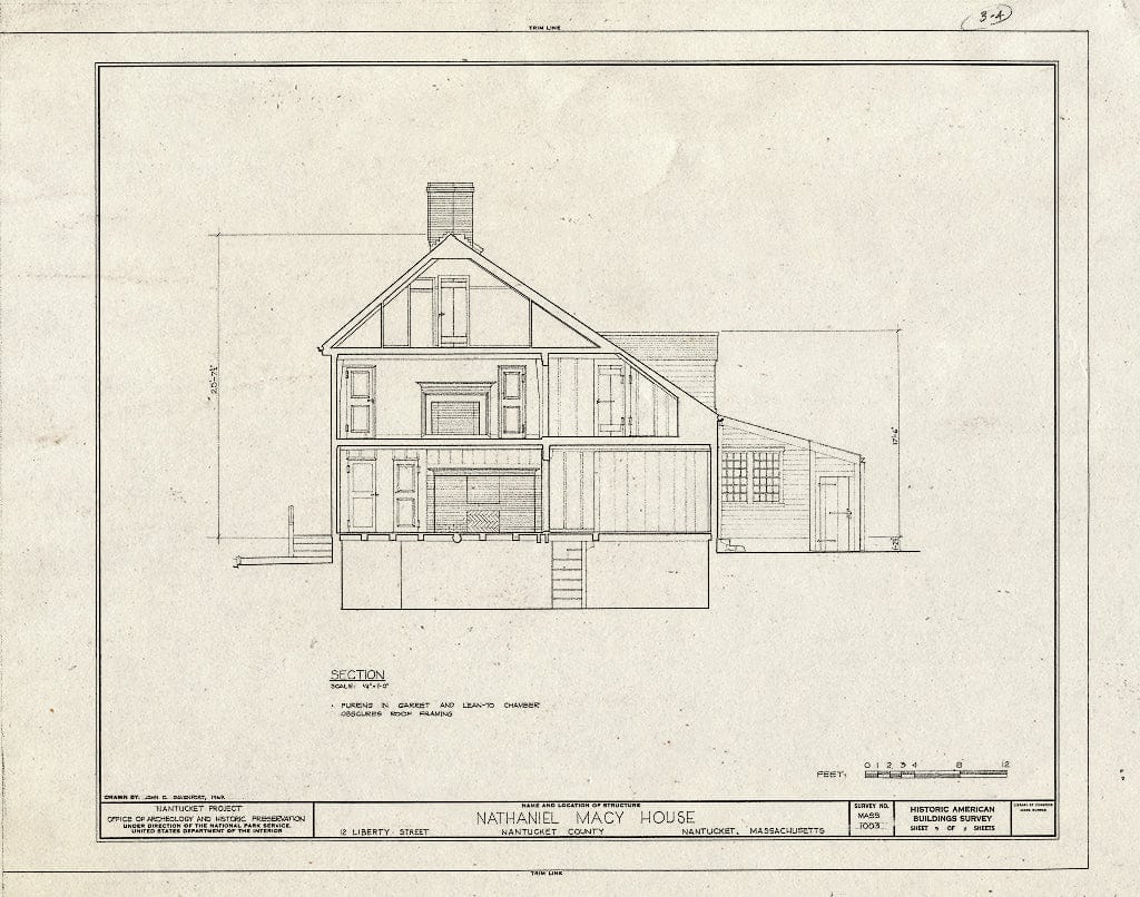 Blueprint HABS Mass,10-NANT,71- (Sheet 9 of 11) - Nathaniel Macy House, 12 Liberty Street, Nantucket, Nantucket County, MA