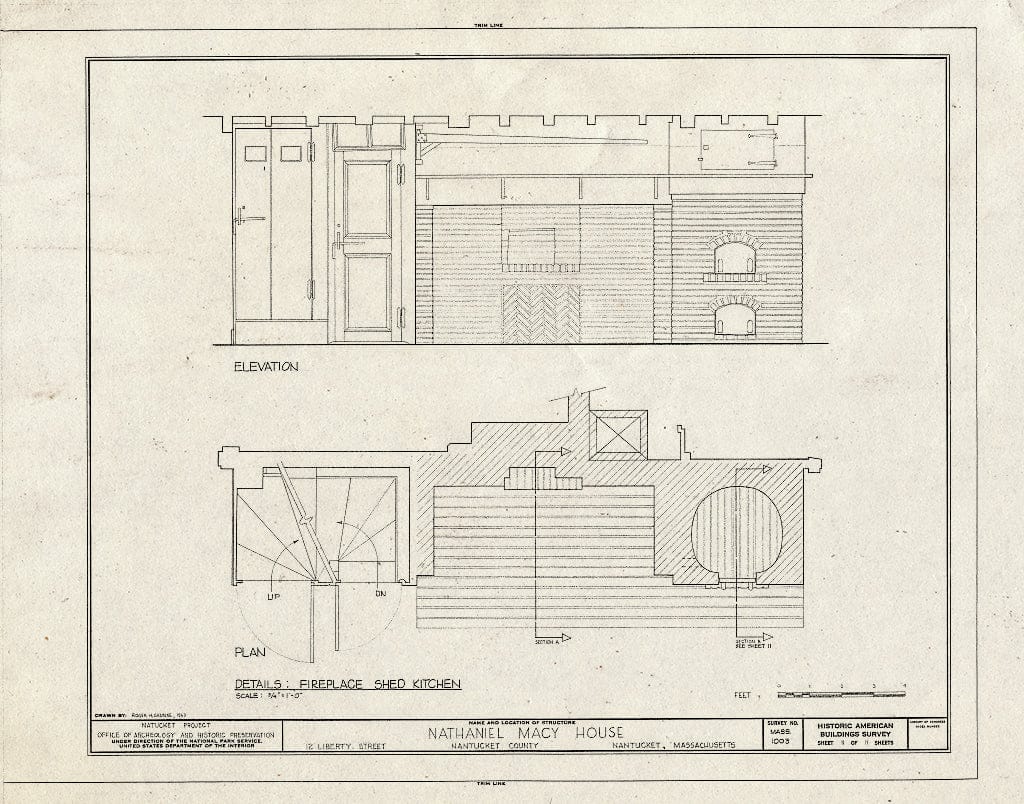 Blueprint HABS Mass,10-NANT,71- (Sheet 11 of 11) - Nathaniel Macy House, 12 Liberty Street, Nantucket, Nantucket County, MA