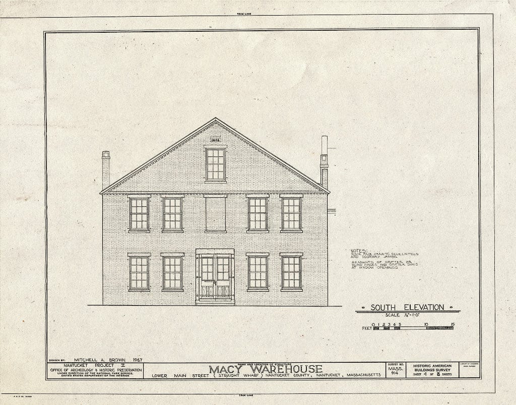 Blueprint HABS Mass,10-NANT,35- (Sheet 4 of 8) - Thomas Macy Warehouse, Straight Wharf, Nantucket, Nantucket County, MA