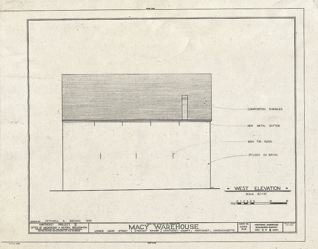 Blueprint HABS Mass,10-NANT,35- (Sheet 5 of 8) - Thomas Macy Warehouse, Straight Wharf, Nantucket, Nantucket County, MA
