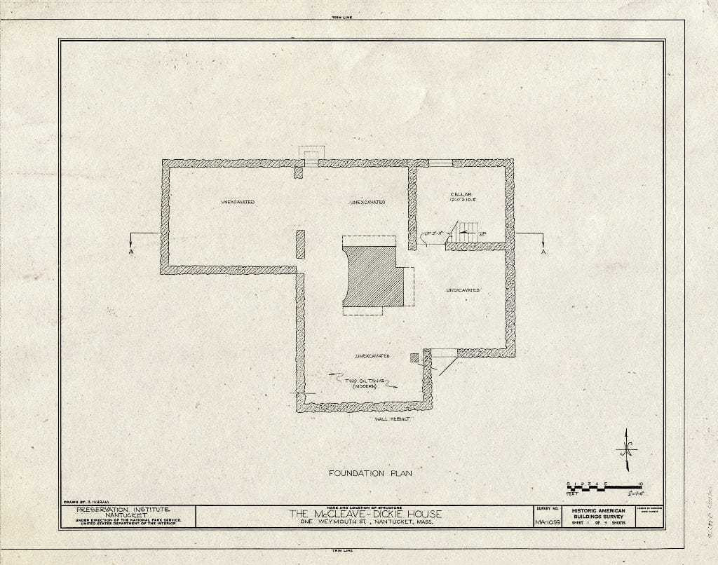 Blueprint HABS Mass,10-NANT,83- (Sheet 1 of 9) - McCleave-Dickie House, 1 Weymouth Street, Nantucket, Nantucket County, MA
