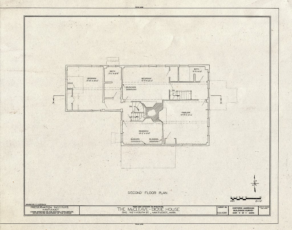 Blueprint HABS Mass,10-NANT,83- (Sheet 3 of 9) - McCleave-Dickie House, 1 Weymouth Street, Nantucket, Nantucket County, MA