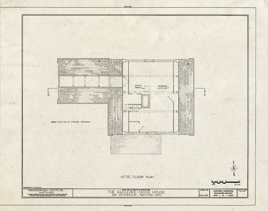 Blueprint HABS Mass,10-NANT,83- (Sheet 4 of 9) - McCleave-Dickie House, 1 Weymouth Street, Nantucket, Nantucket County, MA