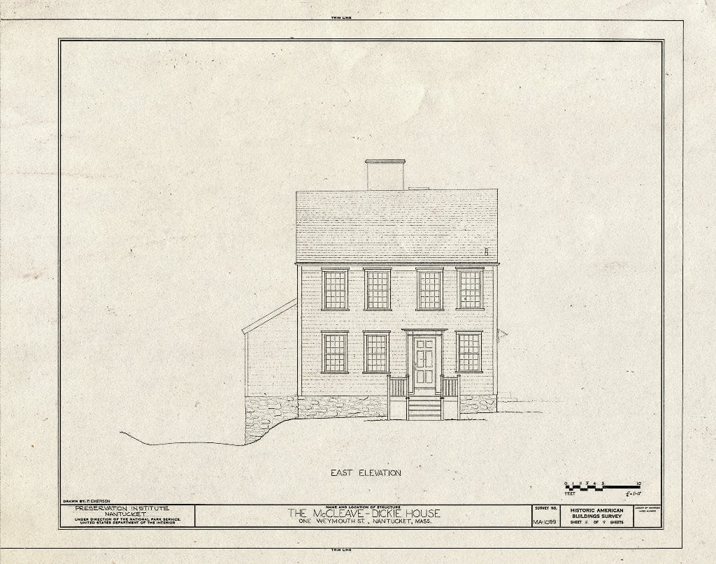 Blueprint HABS Mass,10-NANT,83- (Sheet 5 of 9) - McCleave-Dickie House, 1 Weymouth Street, Nantucket, Nantucket County, MA
