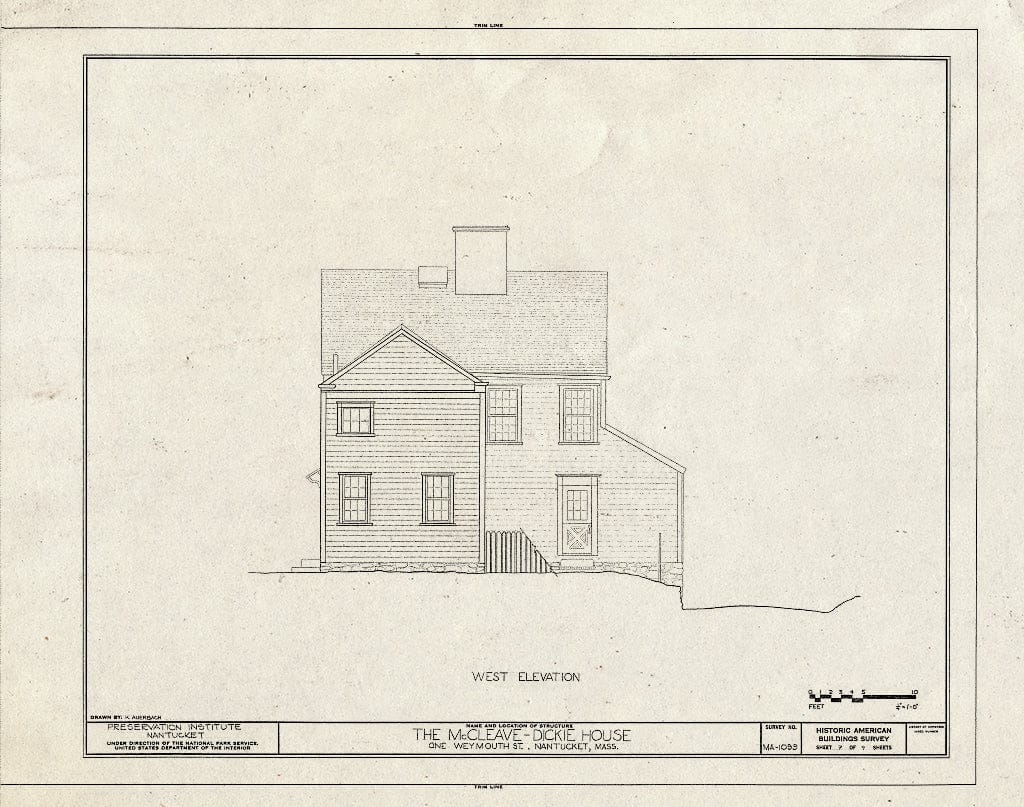 Blueprint HABS Mass,10-NANT,83- (Sheet 7 of 9) - McCleave-Dickie House, 1 Weymouth Street, Nantucket, Nantucket County, MA