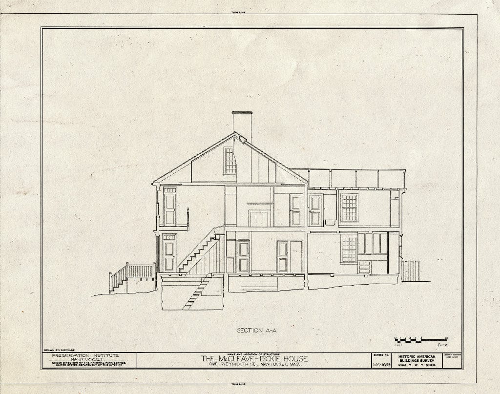 Blueprint HABS Mass,10-NANT,83- (Sheet 9 of 9) - McCleave-Dickie House, 1 Weymouth Street, Nantucket, Nantucket County, MA
