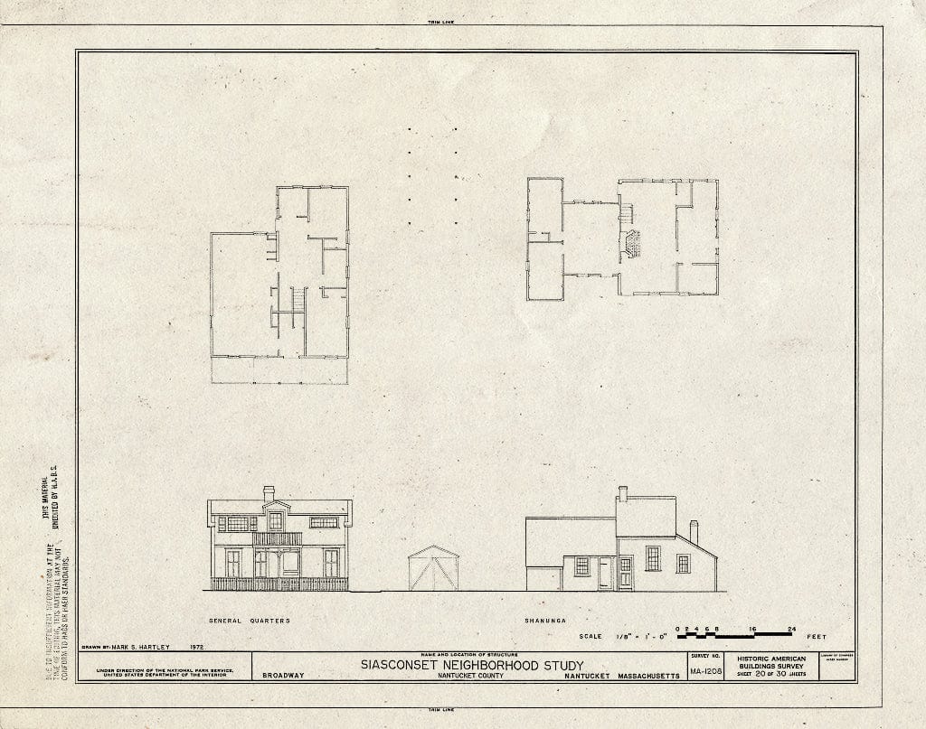 Blueprint HABS MASS,10-NANT,104- (sheet 20 of 30) - Siasconset Neighborhood Study, Broadway, Shell, New, Center & Front Streets & Pump Square, Nantucket, Nantucket County, MA