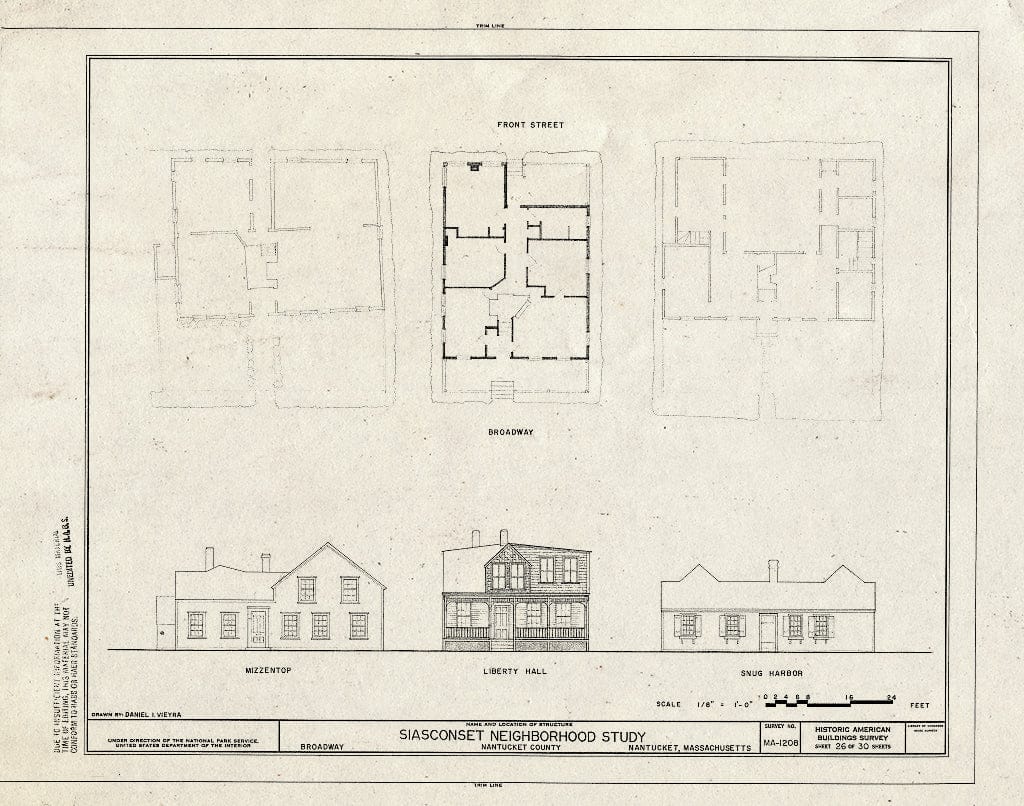 Blueprint HABS MASS,10-NANT,104- (sheet 26 of 30) - Siasconset Neighborhood Study, Broadway, Shell, New, Center & Front Streets & Pump Square, Nantucket, Nantucket County, MA
