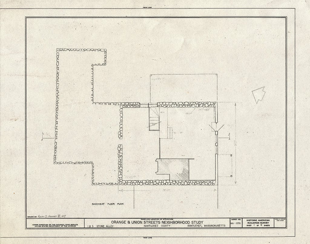 Blueprint HABS Mass,10-NANT,76Y- (Sheet 1 of 8) - Solomon & Paul Gardner Houses, 1 & 3 Stone Alley, Nantucket, Nantucket County, MA