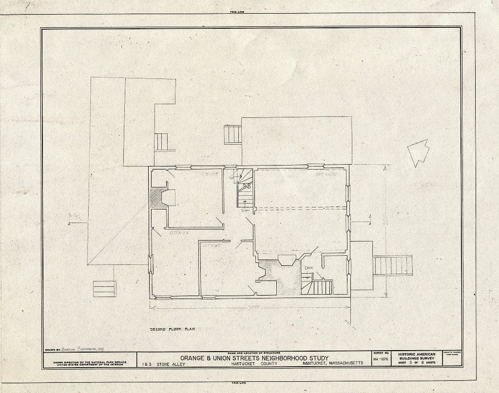 Blueprint HABS Mass,10-NANT,76Y- (Sheet 3 of 8) - Solomon & Paul Gardner Houses, 1 & 3 Stone Alley, Nantucket, Nantucket County, MA