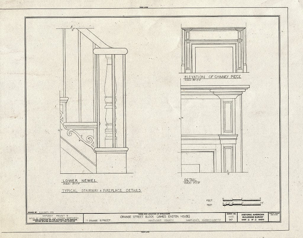 Blueprint HABS Mass,10-NANT,76U- (Sheet 8 of 8) - Pierce, Easton, Russell, Bunker, Gardner Houses, 15, 17, 19, 21 & 23 Orange Street, Nantucket, Nantucket County, MA