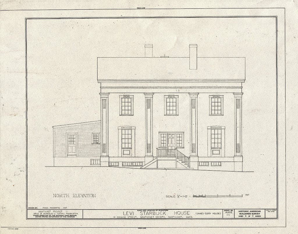 Blueprint HABS Mass,10-NANT,76K- (Sheet 8 of 10) - Levi Starbuck House, 14 Orange Street, Nantucket, Nantucket County, MA