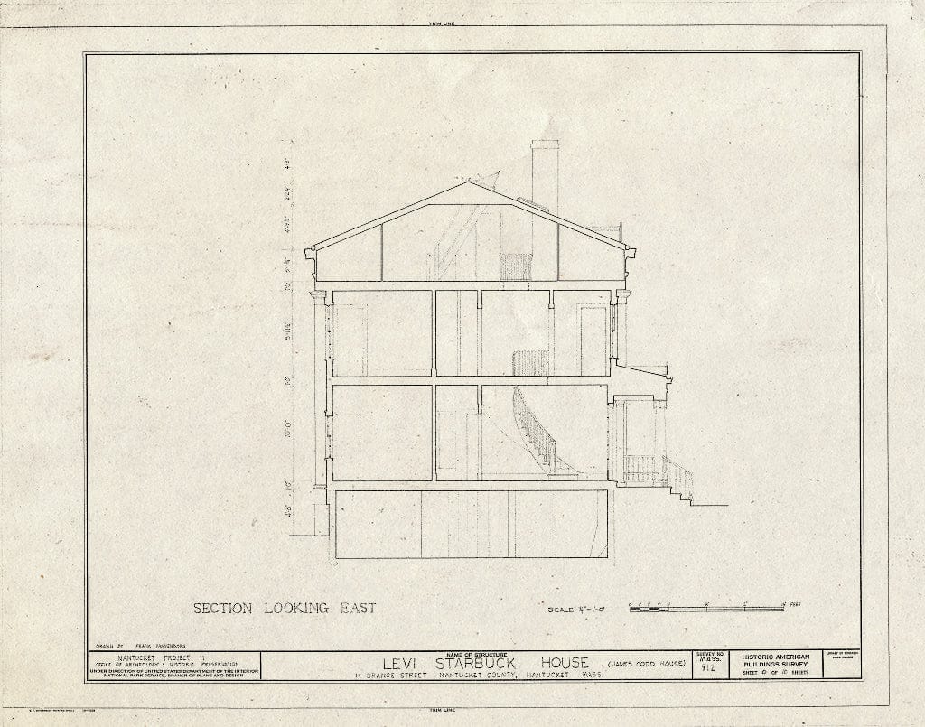 Blueprint HABS Mass,10-NANT,76K- (Sheet 10 of 10) - Levi Starbuck House, 14 Orange Street, Nantucket, Nantucket County, MA