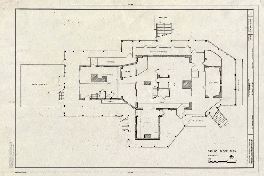 Blueprint HABS Mass,10-NANT,70- (Sheet 2 of 4) - Sandanwede, 79 Hulbert Avenue, Nantucket, Nantucket County, MA