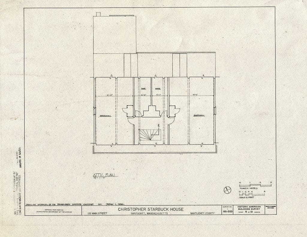Blueprint HABS Mass,10-NANT,55- (Sheet 5 of 12) - Christopher Starbuck House, 105 Main Street, Nantucket, Nantucket County, MA
