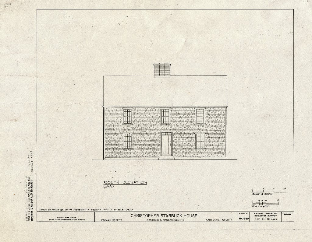 Blueprint HABS Mass,10-NANT,55- (Sheet 6 of 12) - Christopher Starbuck House, 105 Main Street, Nantucket, Nantucket County, MA