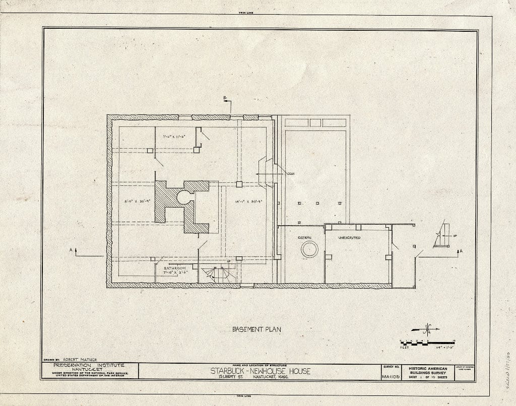 Blueprint HABS Mass,10-NANT,86- (Sheet 1 of 10) - Starbuck-Newhouse House, 15 Liberty Street, Nantucket, Nantucket County, MA