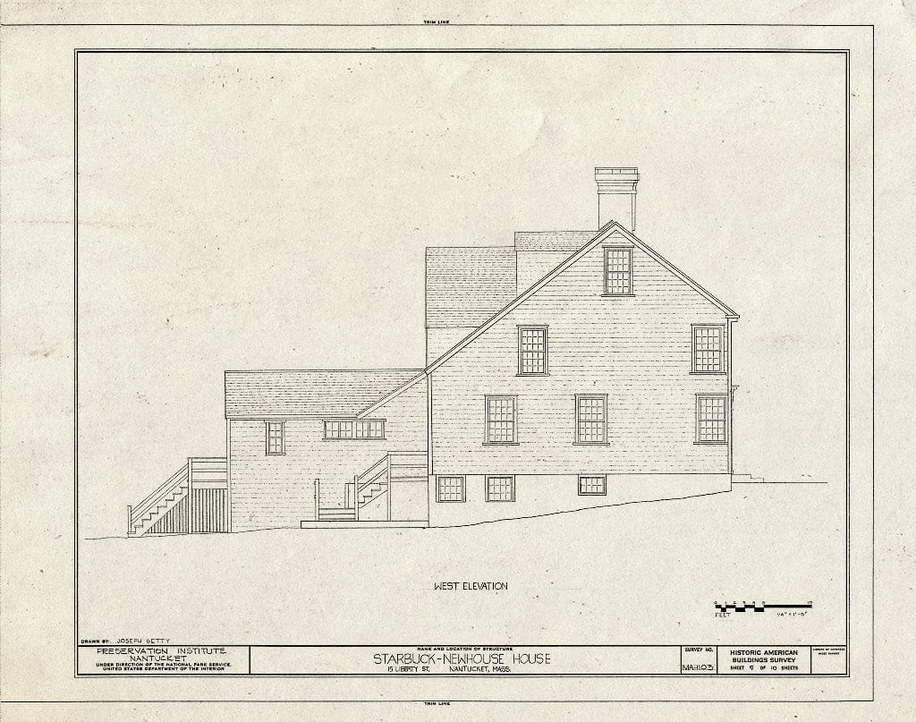 Blueprint HABS Mass,10-NANT,86- (Sheet 5 of 10) - Starbuck-Newhouse House, 15 Liberty Street, Nantucket, Nantucket County, MA