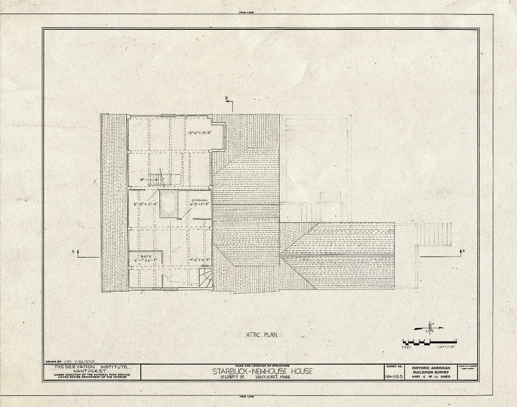 Blueprint HABS Mass,10-NANT,86- (Sheet 6 of 10) - Starbuck-Newhouse House, 15 Liberty Street, Nantucket, Nantucket County, MA