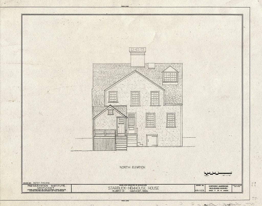 Blueprint HABS Mass,10-NANT,86- (Sheet 7 of 10) - Starbuck-Newhouse House, 15 Liberty Street, Nantucket, Nantucket County, MA