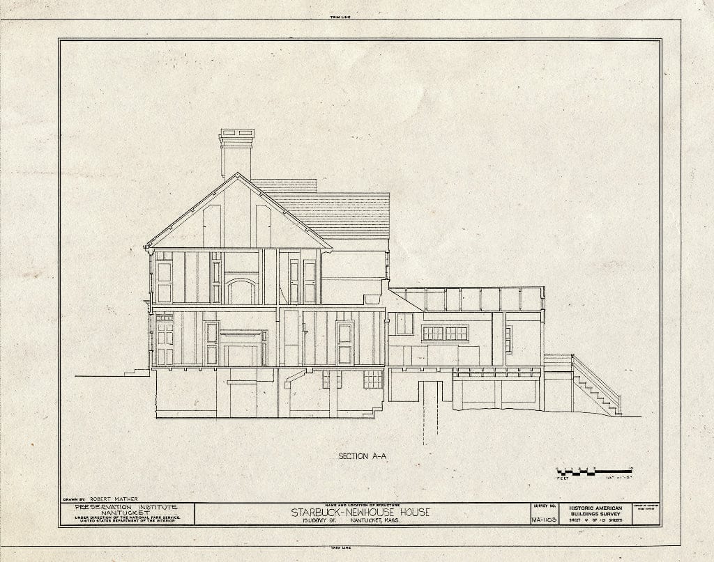 Blueprint HABS Mass,10-NANT,86- (Sheet 9 of 10) - Starbuck-Newhouse House, 15 Liberty Street, Nantucket, Nantucket County, MA