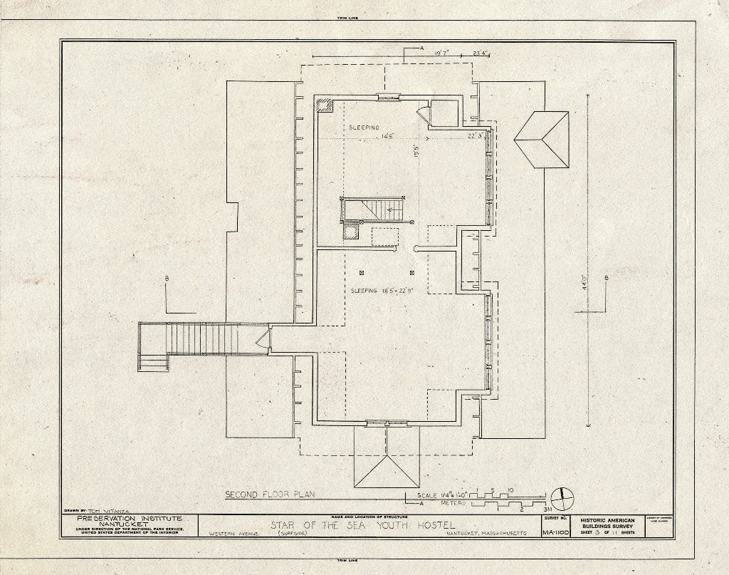 Blueprint HABS Mass,10-NANT,85- (Sheet 3 of 11) - Star of The Sea Youth Hostel, Western Avenue, Nantucket, Nantucket County, MA