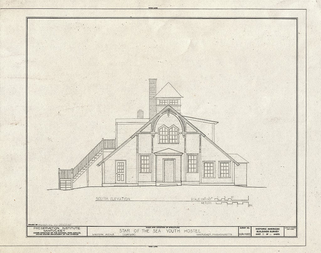 Blueprint HABS Mass,10-NANT,85- (Sheet 5 of 11) - Star of The Sea Youth Hostel, Western Avenue, Nantucket, Nantucket County, MA