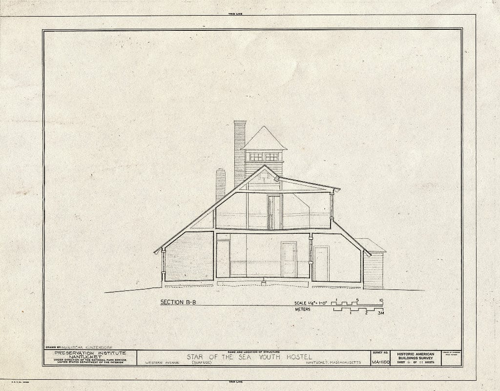 Blueprint HABS Mass,10-NANT,85- (Sheet 6 of 11) - Star of The Sea Youth Hostel, Western Avenue, Nantucket, Nantucket County, MA