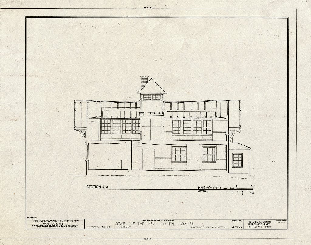 Blueprint HABS Mass,10-NANT,85- (Sheet 10 of 11) - Star of The Sea Youth Hostel, Western Avenue, Nantucket, Nantucket County, MA