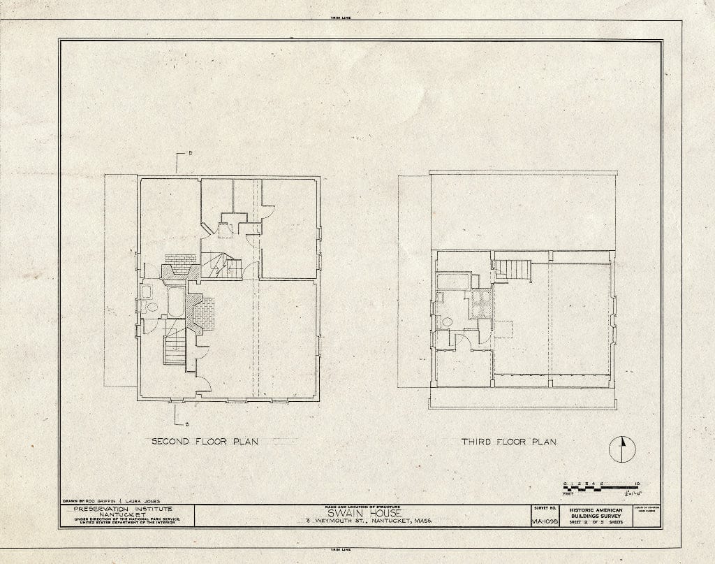 Blueprint HABS Mass,10-NANT,87- (Sheet 2 of 5) - Swain House, 3 Weymouth Street, Nantucket, Nantucket County, MA