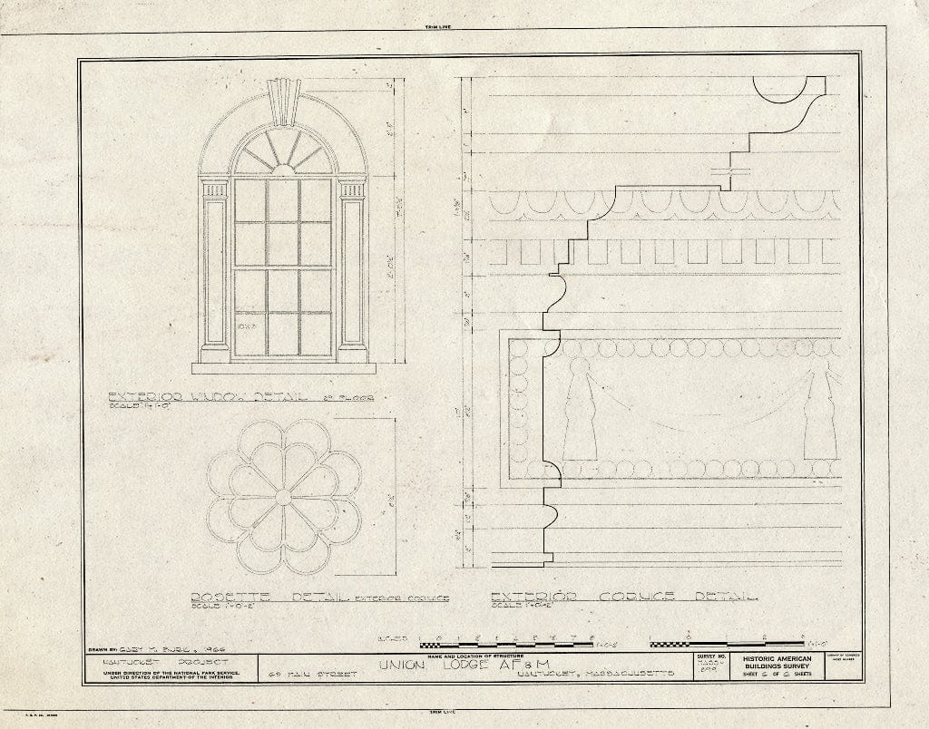 Blueprint HABS Mass,10-NANT,23- (Sheet 6 of 6) - F. & A.M. Union Lodge, 63 Main Street, Nantucket, Nantucket County, MA